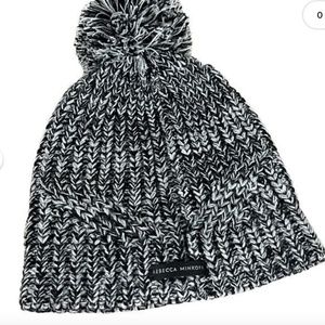 NWT Rebecca Minkoff Gray, White, and Black Marbled Set - Beanie/Armwear